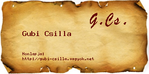 Gubi Csilla névjegykártya